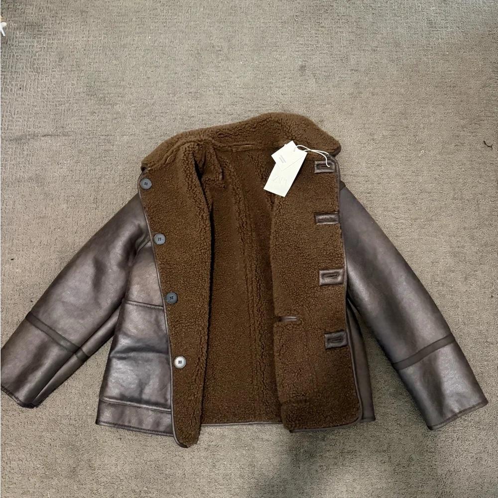 Zara reversible Brown Jacket - Picture 3 of 4